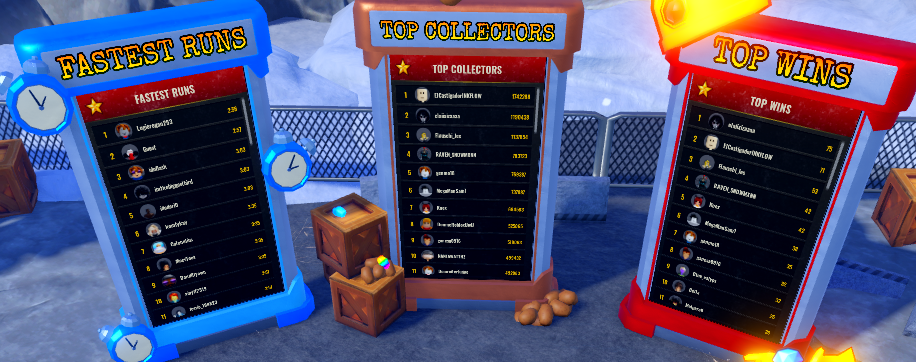 Three leaderboards