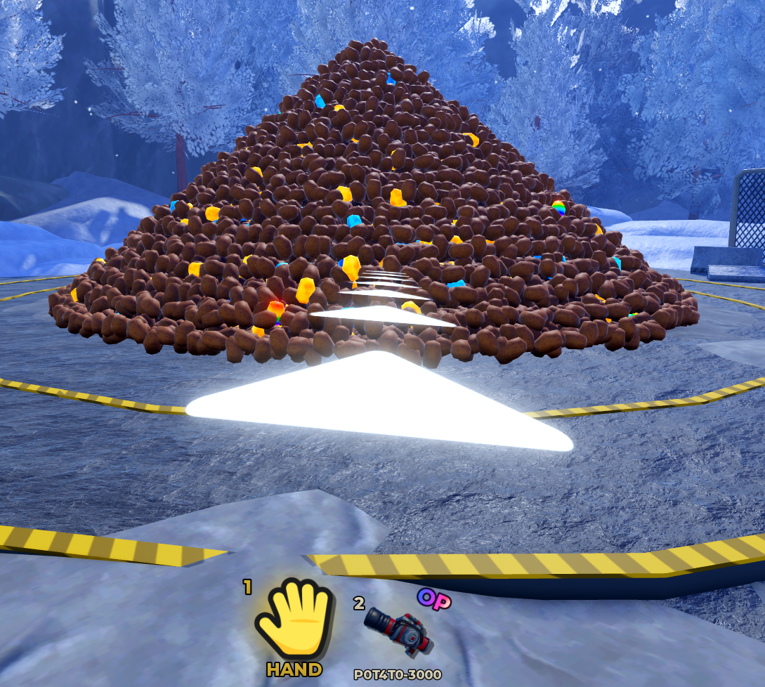 A large potato pile in Peel the Potato
